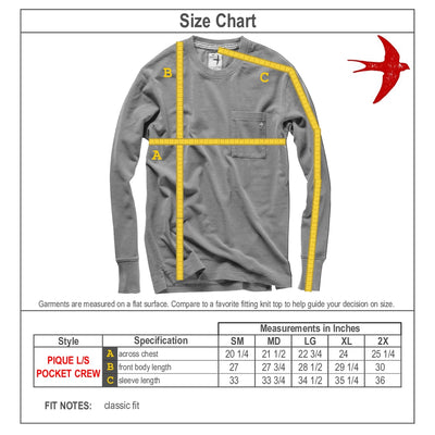 Relwen Pique Long Sleeve Pocket Crew - M.W. Reynolds