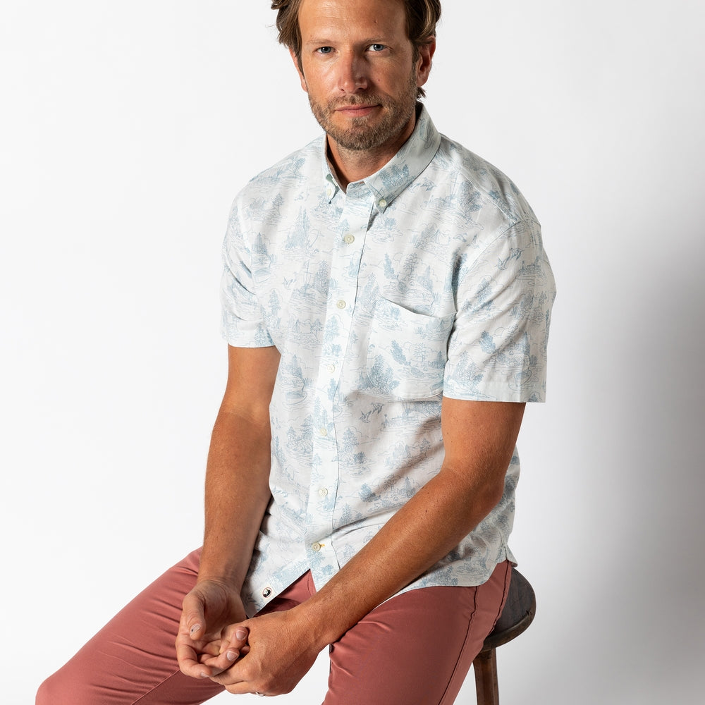 Linen Cotton Oxford Short Sleeve Shirt