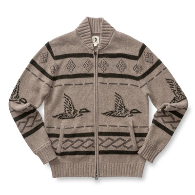 Flying Mallard Merino Intarsia Full-Zip Sweater