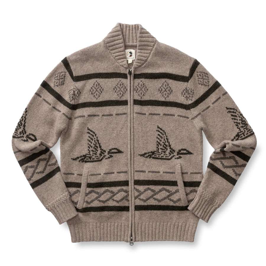 Flying Mallard Merino Intarsia Full-Zip Sweater
