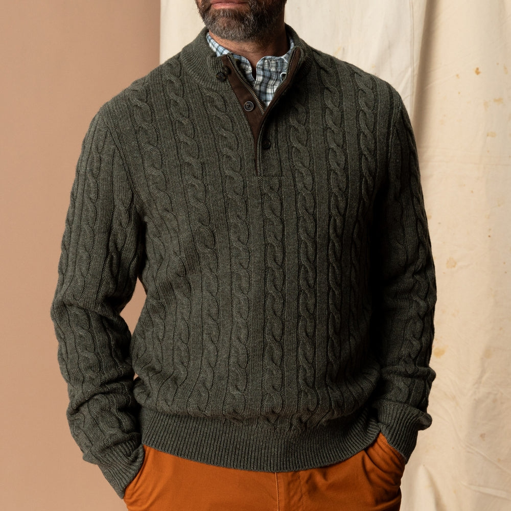 Walcott Merino Cashmere Cable Knit 1/4 Zip Sweater
