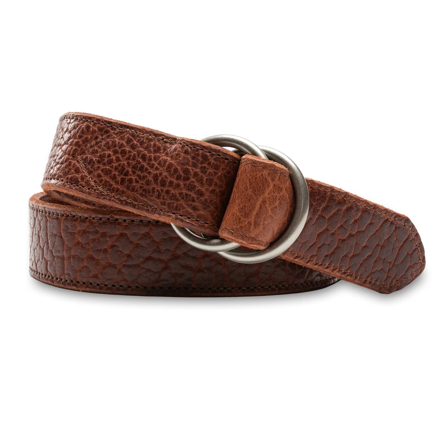 Duck Head Pebbled Bison Leather O-Ring Belt - M.W. Reynolds