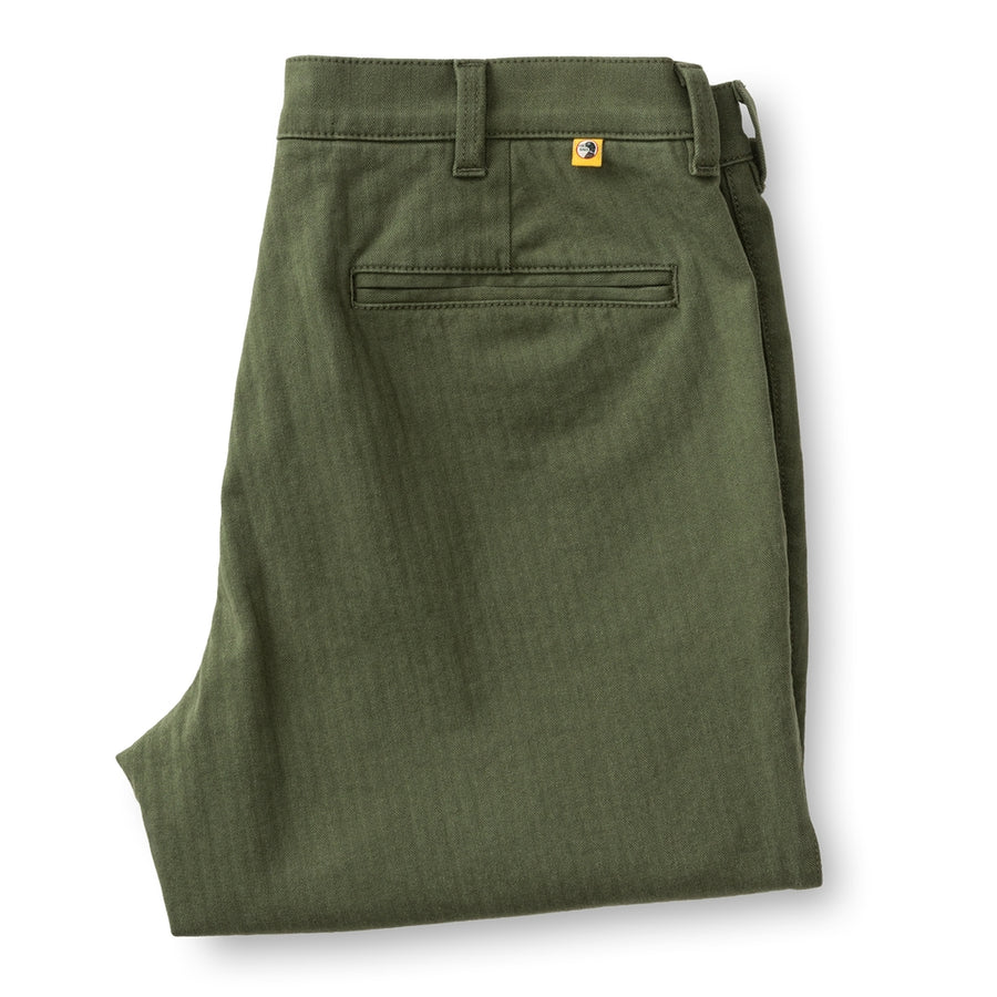 Cotton/Wool Herringbone Gold School Chino
