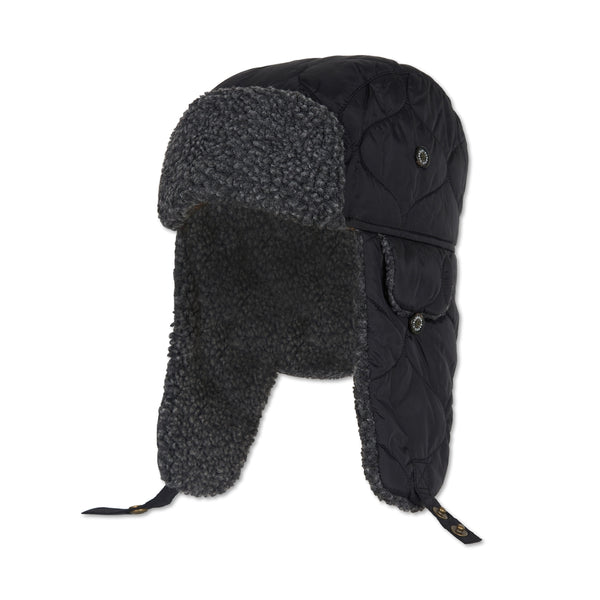 Barbour fleece lined hot sale trapper hat black