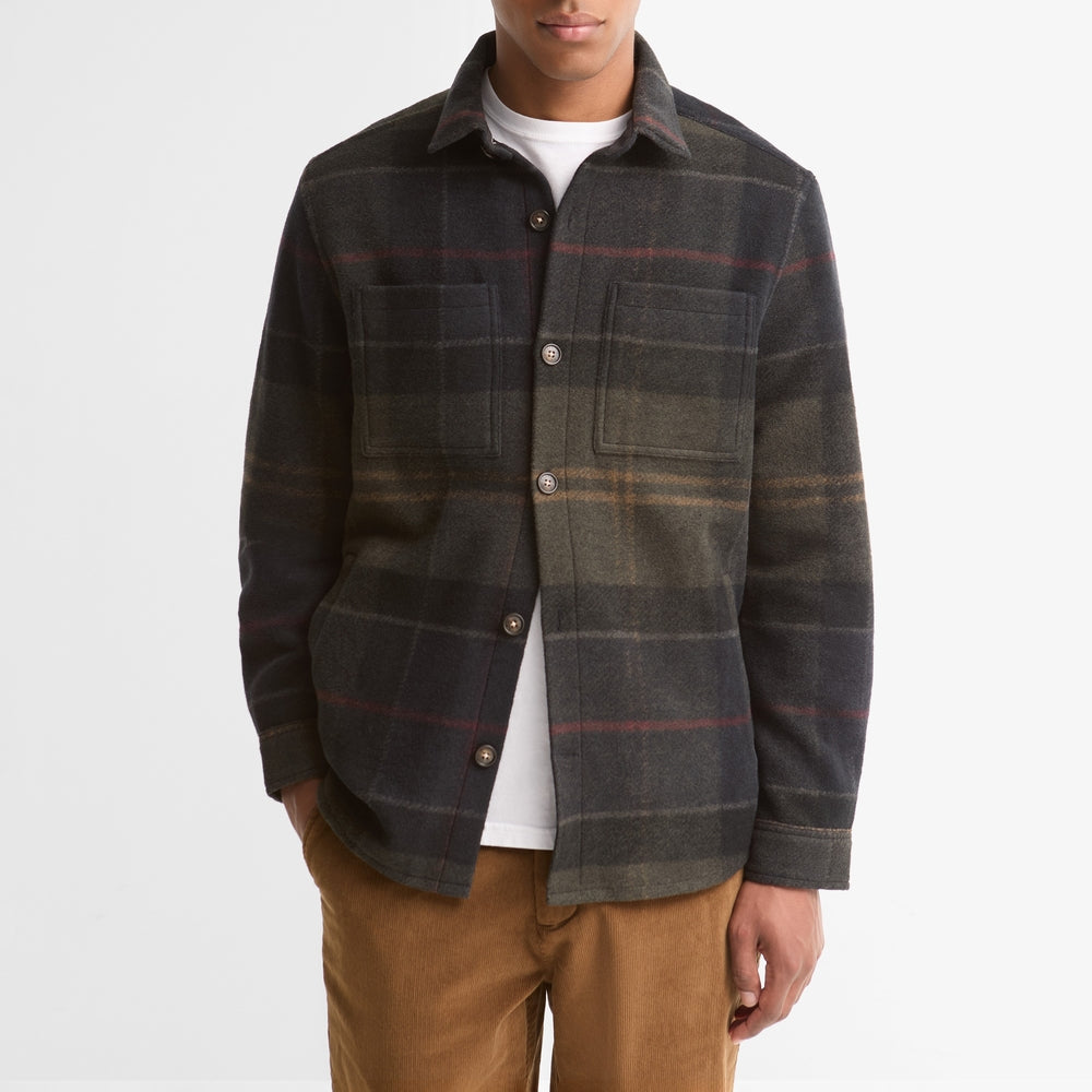 Woodlane Brushed Wool-Blend Check Overshirt