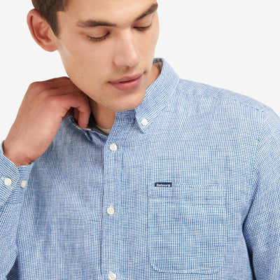 Barbour Linton Houndstooth Linen Shirt - M.W. Reynolds