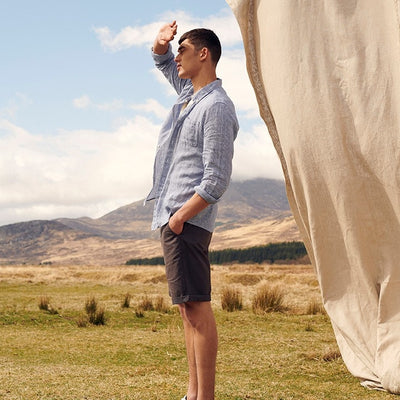 Linton Houndstooth Linen Shirt