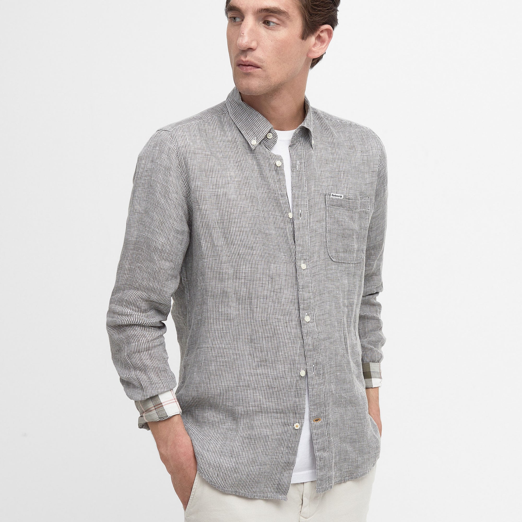Linton Houndstooth Linen Shirt