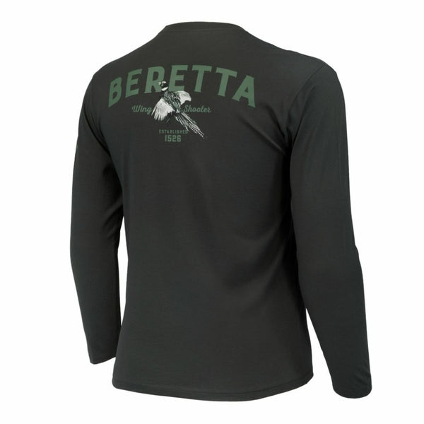 Beretta Clothing Beretta Men's USA 2.0 Long Sleeve T-Shirt - Cotton Blend Ribbed Crew Neck