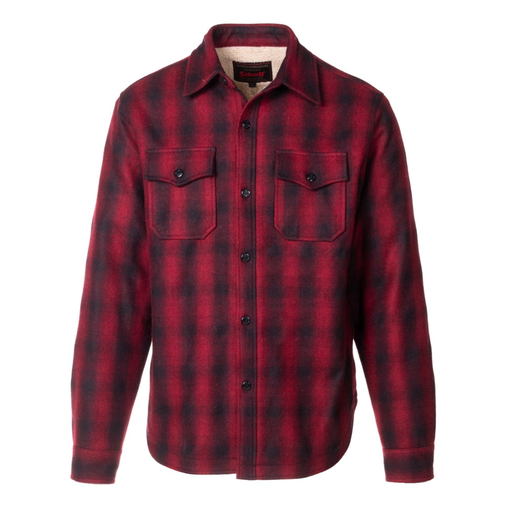 Sherpa Lined Wool CPO Plaid Shirt-Jacket