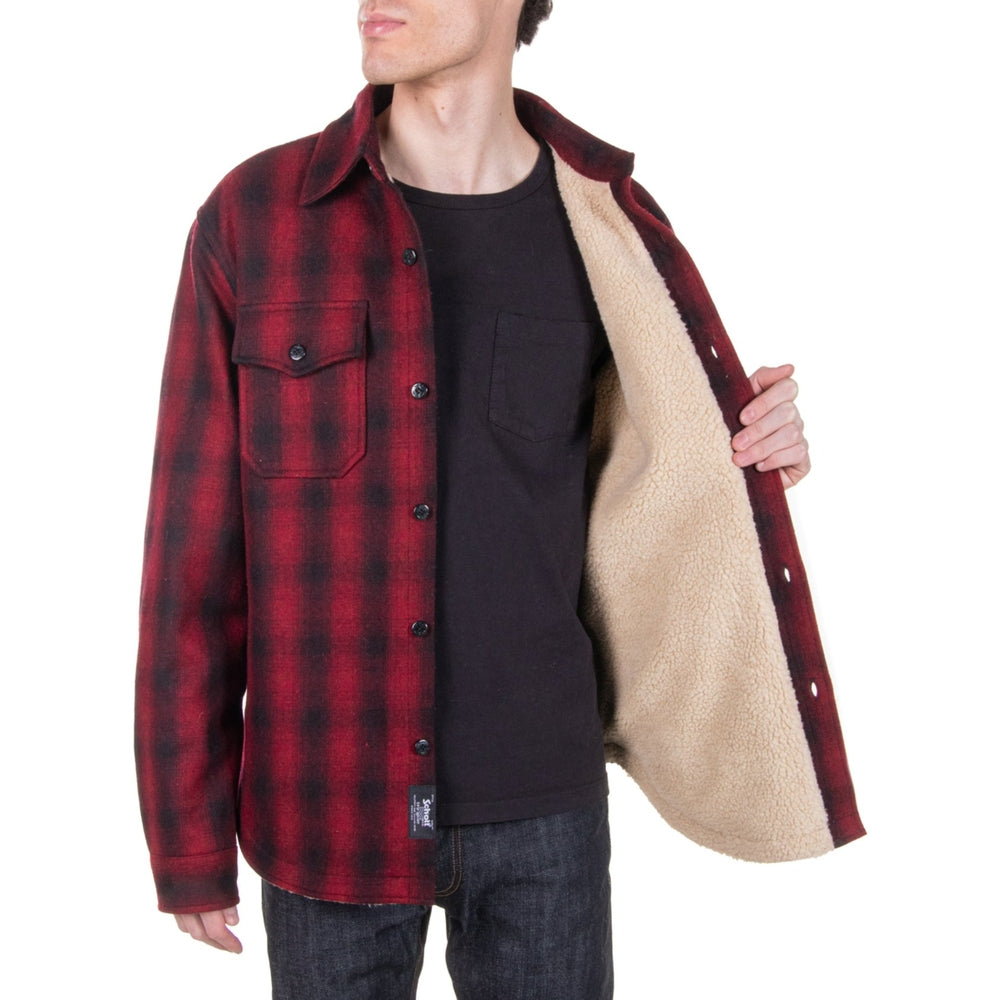 Sherpa Lined Wool CPO Plaid Shirt-Jacket