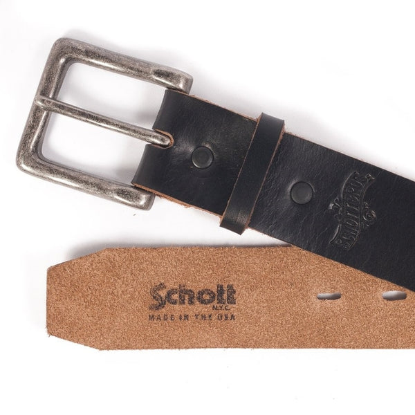 Schott NYC Horween Steerhide Leather Belt BLT81 black brown