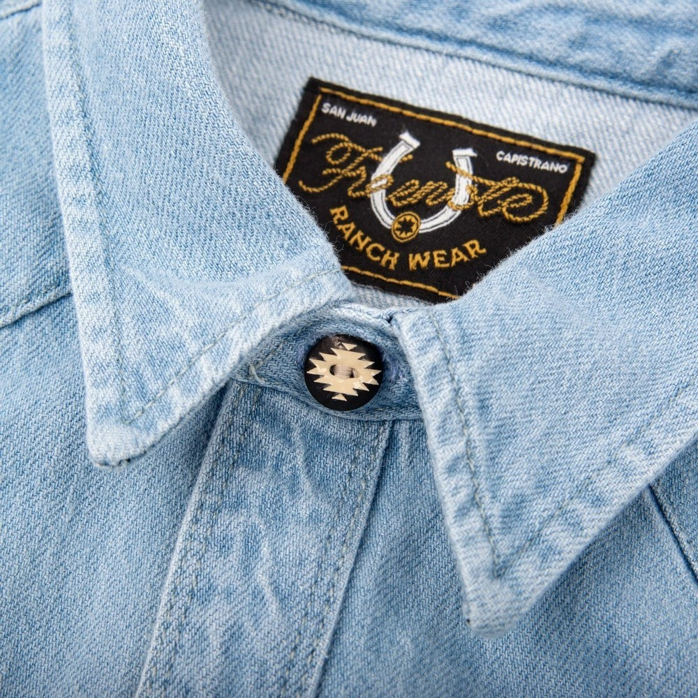 Modern Western 11 oz. Bleach Wash Selvedge Denim Shirt