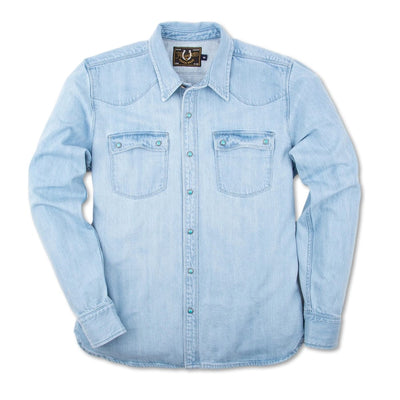 Modern Western 11 oz. Bleach Wash Selvedge Denim Shirt