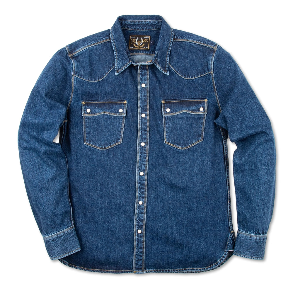 Modern Western 11 oz. Stone Wash Selvedge Denim Shirt