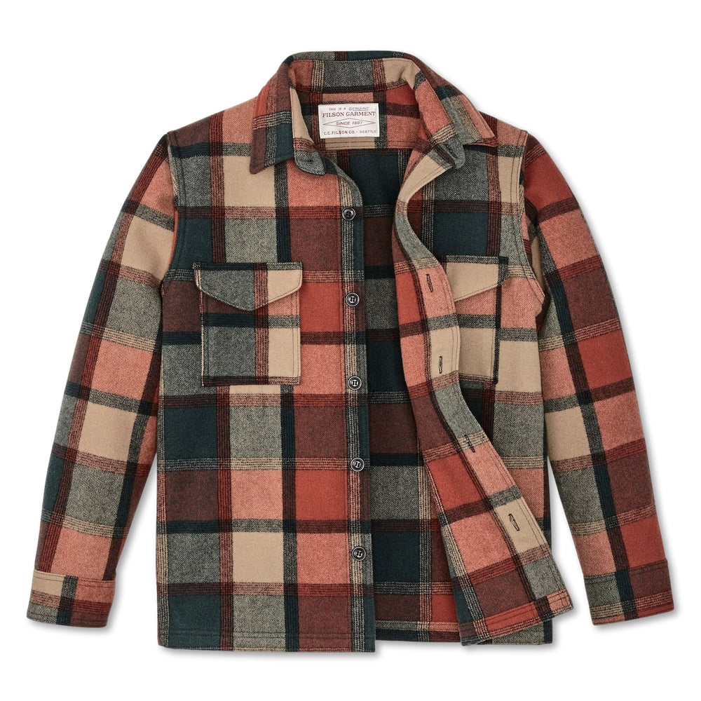 Filson Seattle Wool Jac-Shirt Amber Spruce Deep Red 20266729 
