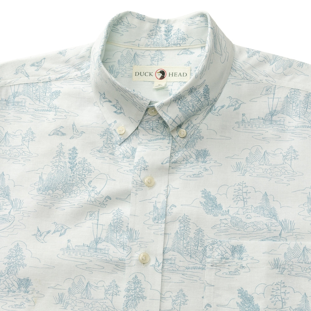 Linen Cotton Oxford Short Sleeve Shirt