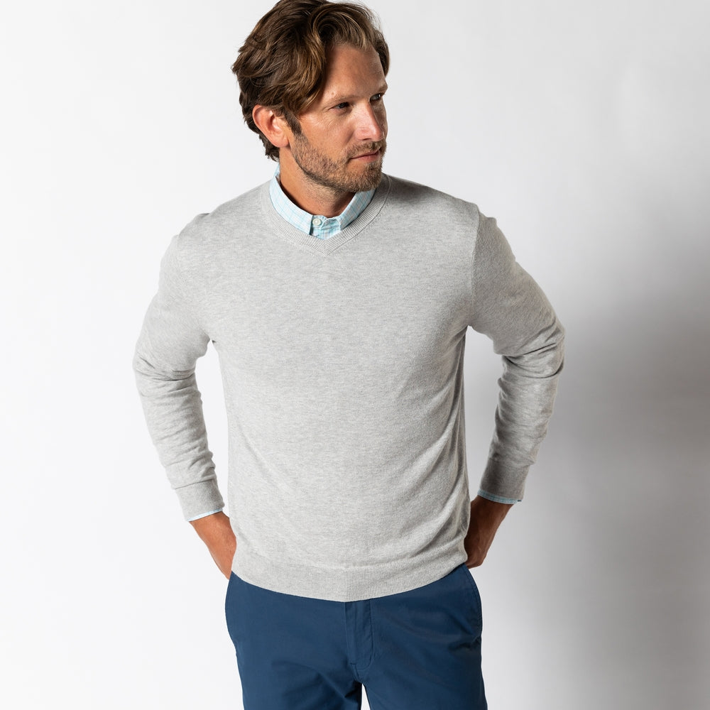 Buckley Cotton/Cashmere V-Neck Sweater