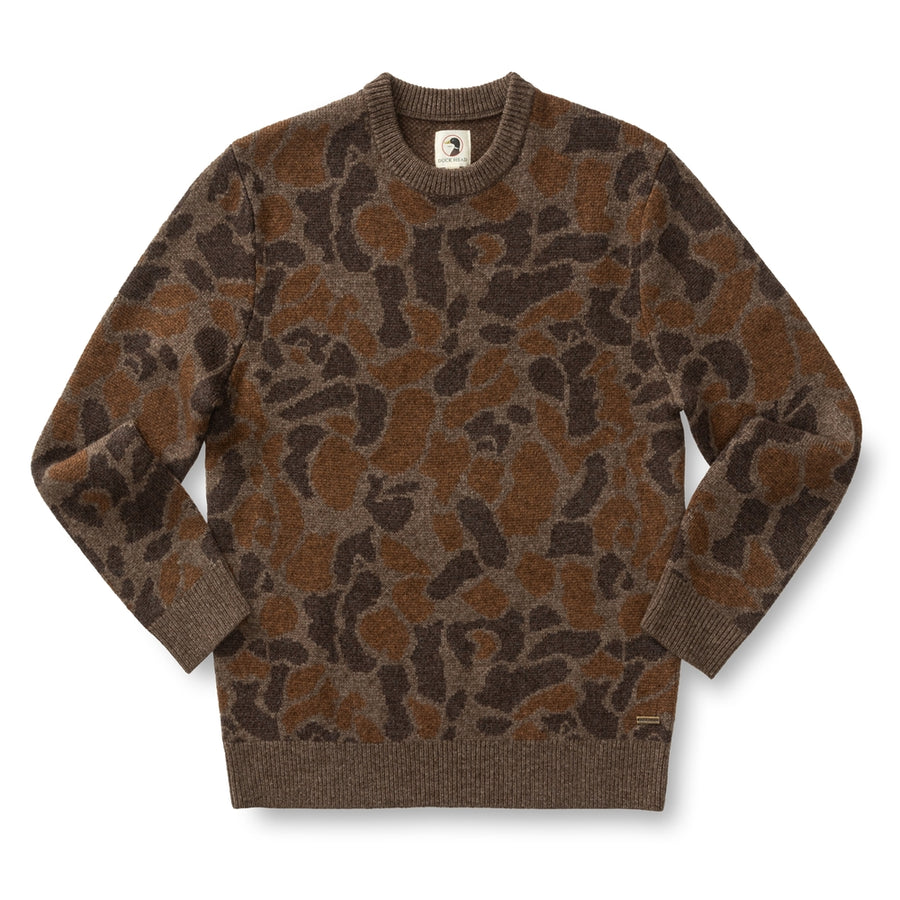 Camo Intarsia Crewneck Sweater