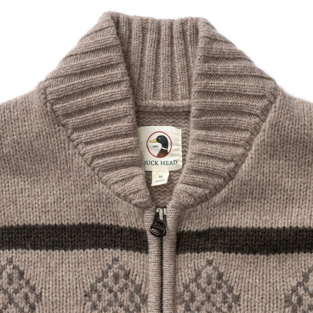 Flying Mallard Merino Intarsia Full-Zip Sweater