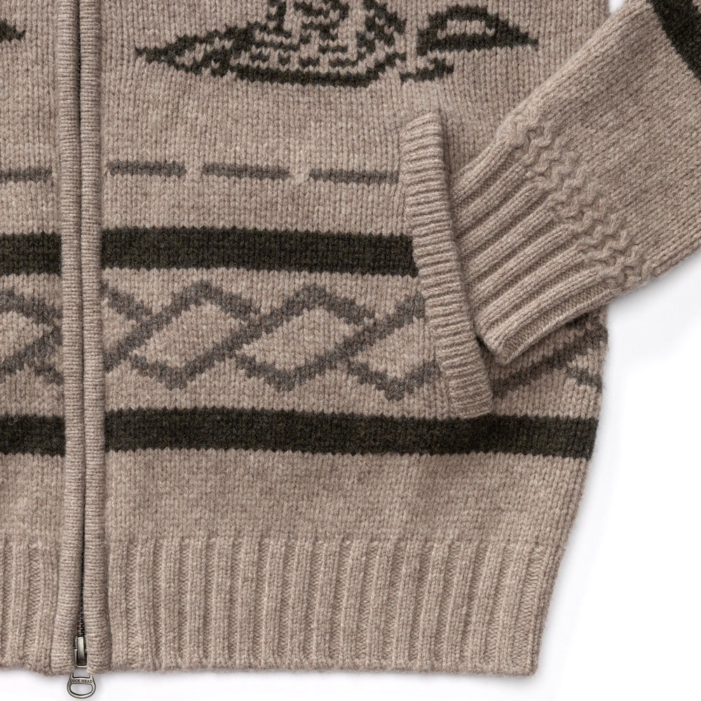 Flying Mallard Merino Intarsia Full-Zip Sweater