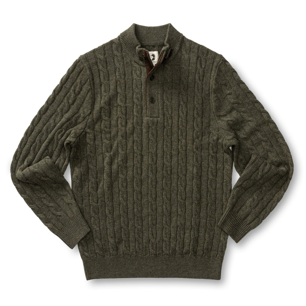 Walcott Merino Cashmere Cable Knit 1/4 Zip Sweater