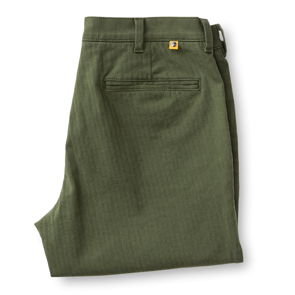 Cotton/Wool Herringbone Gold School Chino