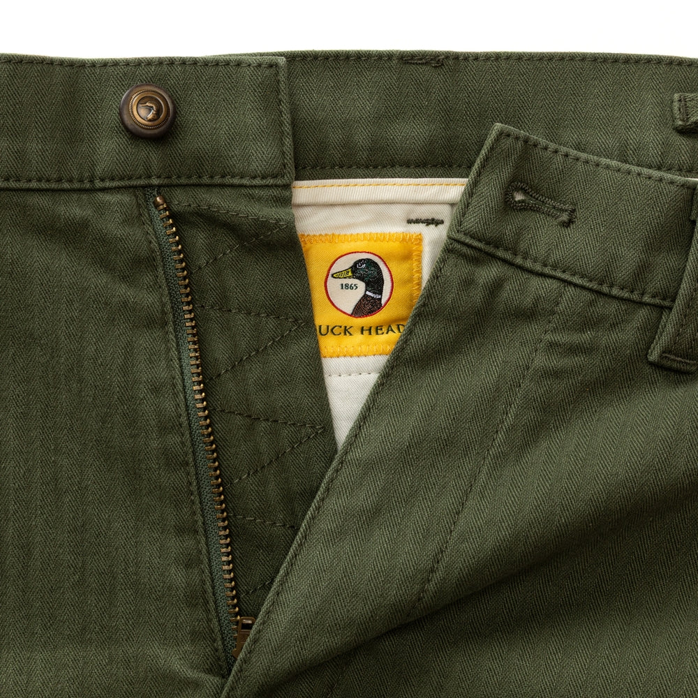 Cotton/Wool Herringbone Gold School Chino