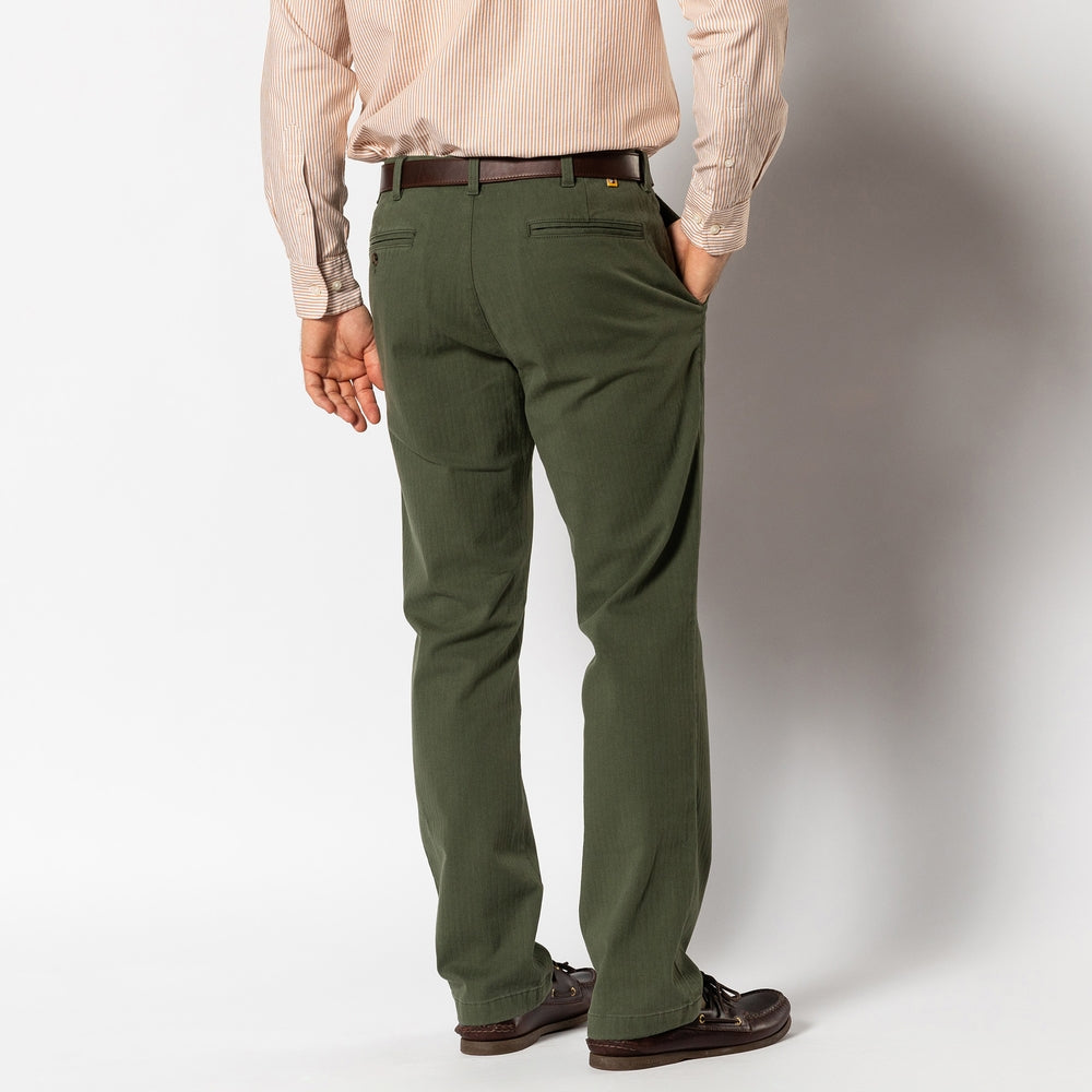 Cotton/Wool Herringbone Gold School Chino