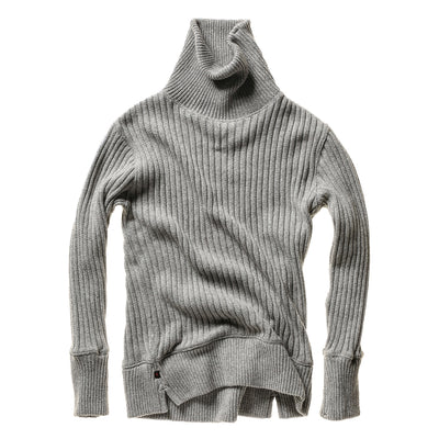 Cotton/Wool Blend Ribbed Turtleneck