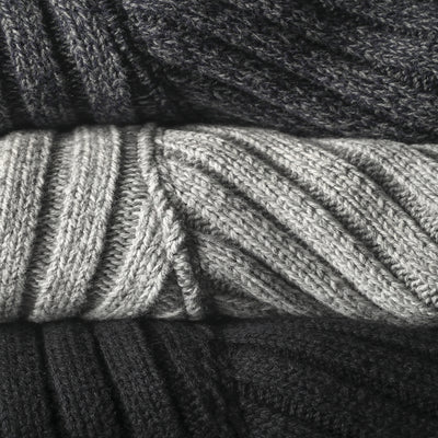 Cotton/Wool Blend Ribbed Turtleneck