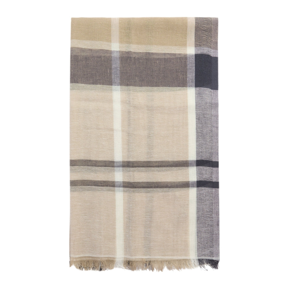 Abigail Tartan Cotton/Linen Scarf