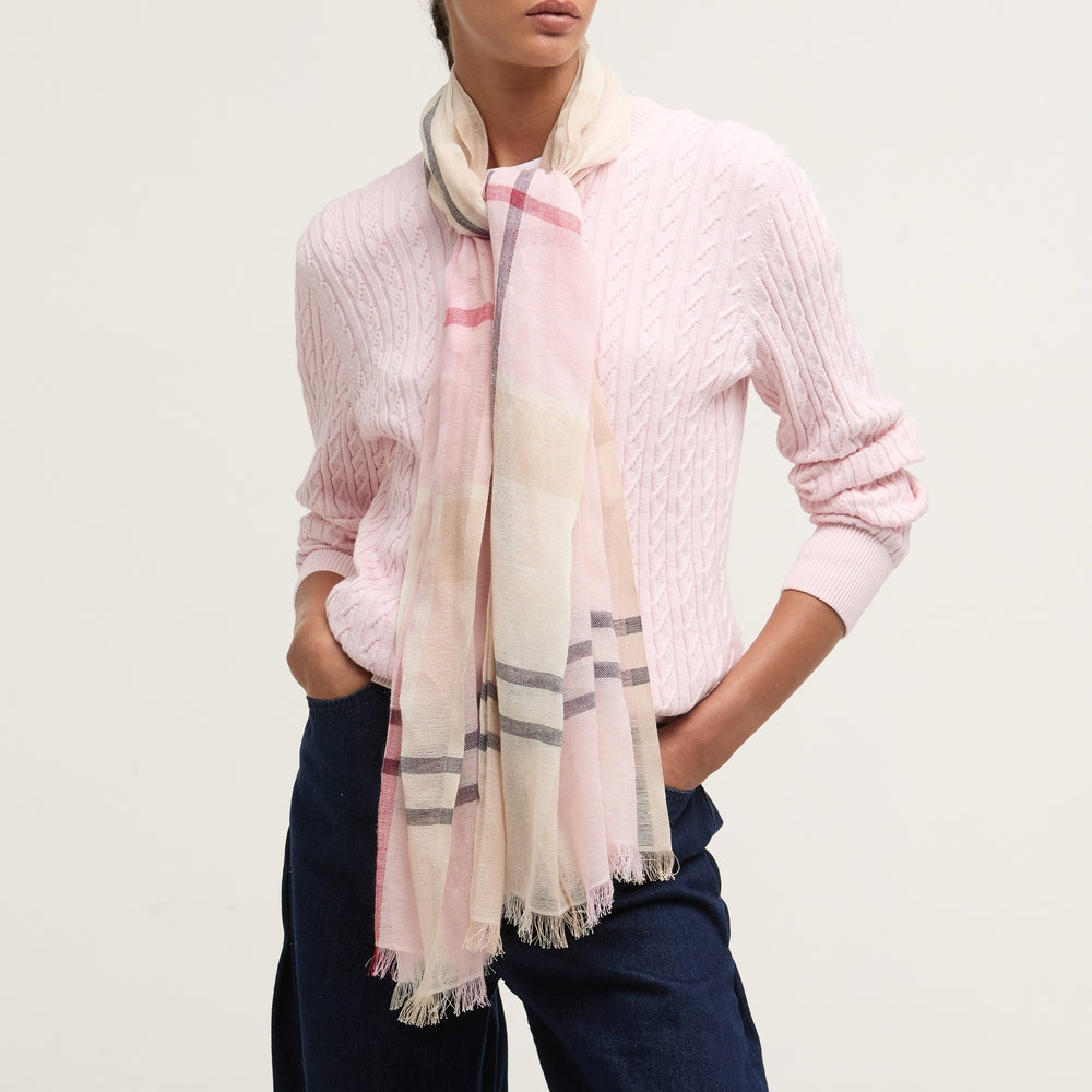 Abigail Tartan Cotton/Linen Scarf