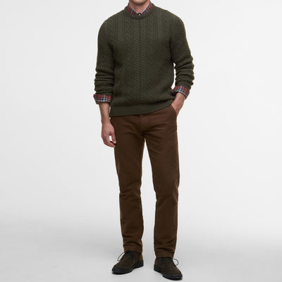 Lowfen Cable-Knit Crew Sweater