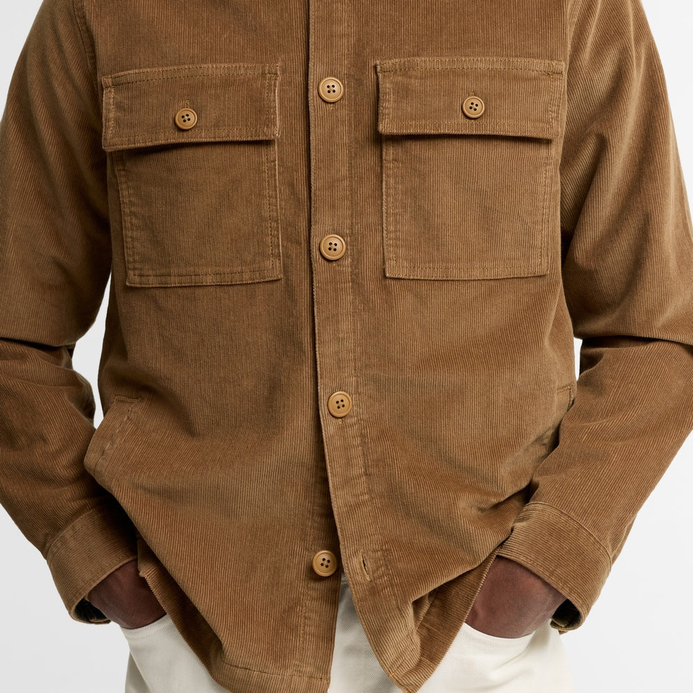 Tartan Trimmed Cord Overshirt