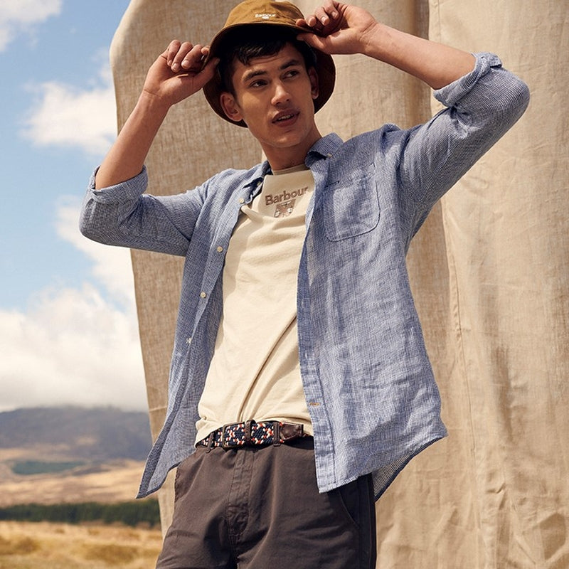 Linton Houndstooth Linen Shirt