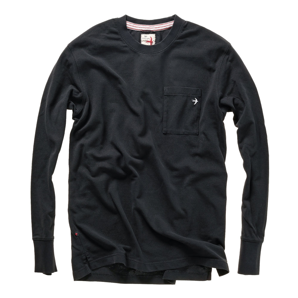Pique Long Sleeve Pocket Crew