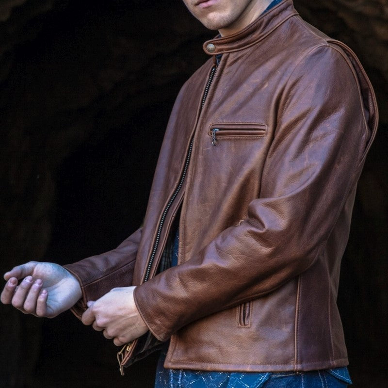 Schott 530 Burnished Cafe Racer Jacket Reynolds