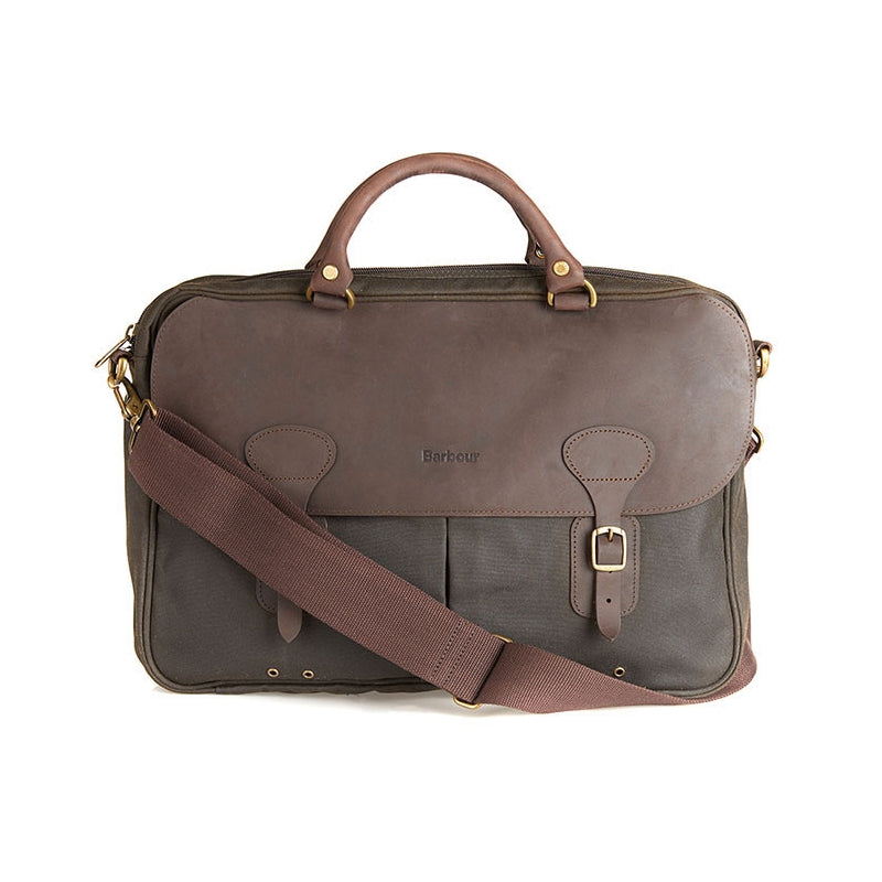 Barbour Wax Leather Briefcase - M.W. Reynolds
